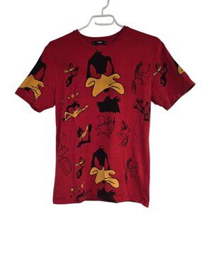 Women's Large Daffy Duck All Over T-Shirt LA Tommy Short Sleeve